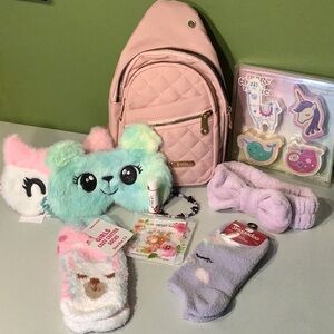 Little girl pink Princess sling pack bundle